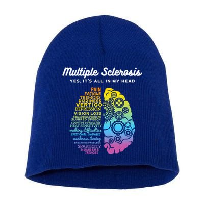 Yes ItS All In My Head Multiple Sclerosis Gift Ms Gift Short Acrylic Beanie