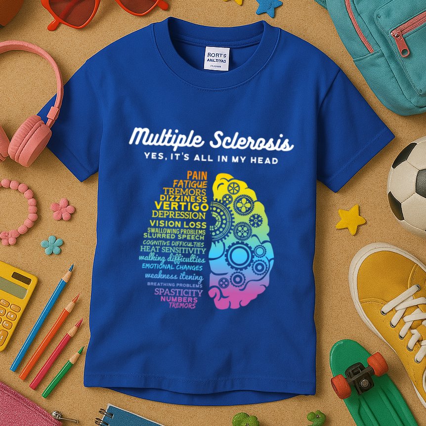 Yes ItS All In My Head Multiple Sclerosis Gift Ms Gift Kids T-Shirt