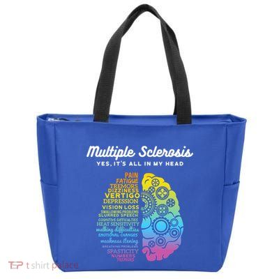 Yes ItS All In My Head Multiple Sclerosis Gift Ms Gift Zip Tote Bag