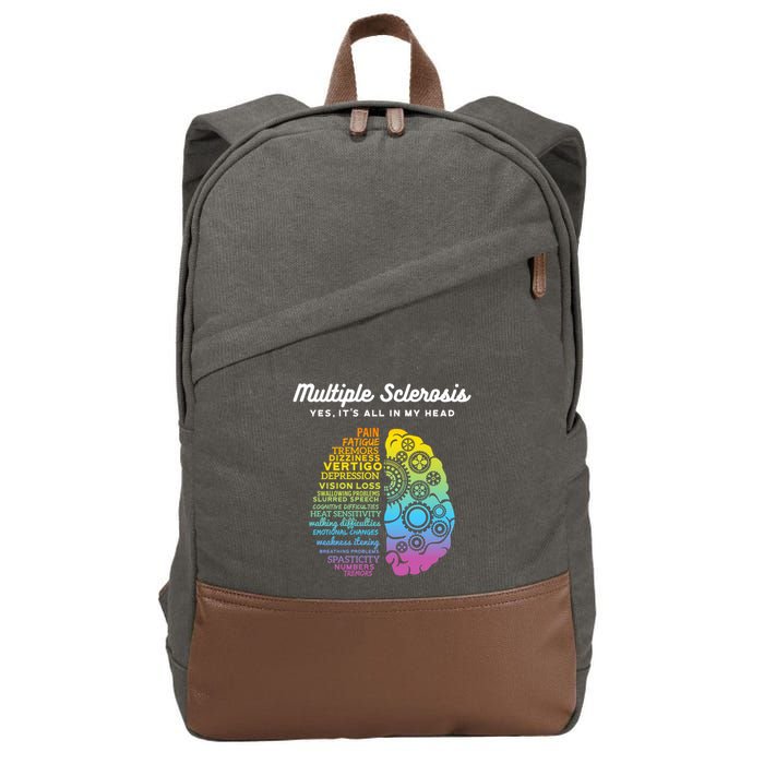 Yes ItS All In My Head Multiple Sclerosis Gift Ms Gift Cotton Canvas Backpack