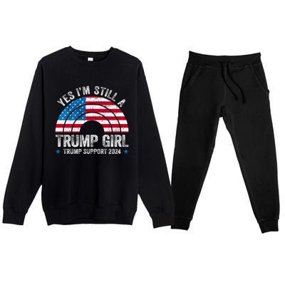 Yes IM A Trump Gift Funny Trump Support 2024 Election Gift Premium Crewneck Sweatsuit Set