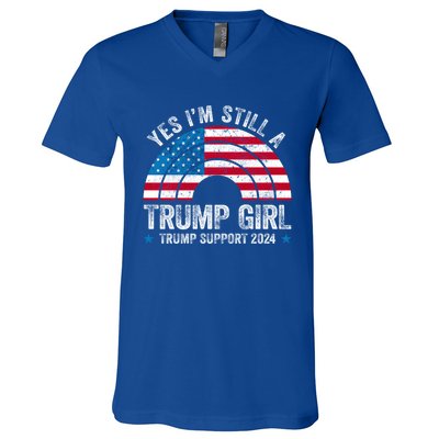 Yes IM A Trump Gift Funny Trump Support 2024 Election Gift V-Neck T-Shirt