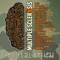 Yes It's All In My Head Multiple Sclerosis Ribbon Brain Legacy Tie Dye Trucker Hat