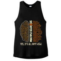 Yes It's All In My Head Multiple Sclerosis Ribbon Brain Ladies PosiCharge Tri-Blend Wicking Tank