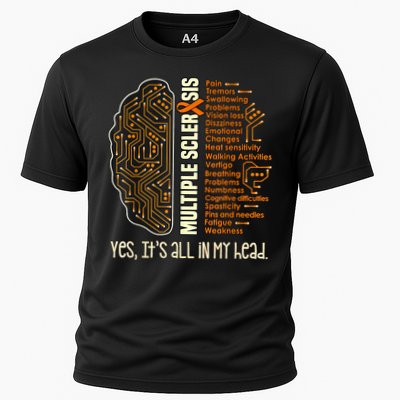 Yes It's All In My Head Multiple Sclerosis Ribbon Brain Performance Shirt