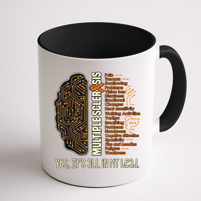Yes It's All In My Head Multiple Sclerosis Ribbon Brain Mug