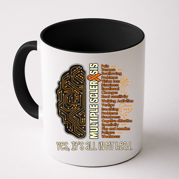 Yes It's All In My Head Multiple Sclerosis Ribbon Brain Mug