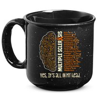 Yes It's All In My Head Multiple Sclerosis Ribbon Brain 15oz Campfire Ceramic Mug