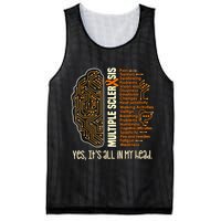Yes It's All In My Head Multiple Sclerosis Ribbon Brain Mesh Reversible Basketball Jersey Tank