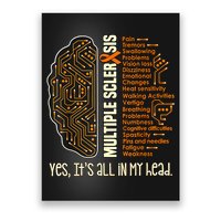 Yes It's All In My Head Multiple Sclerosis Ribbon Brain Poster