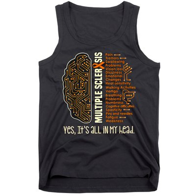 Yes It's All In My Head Multiple Sclerosis Ribbon Brain Tank Top
