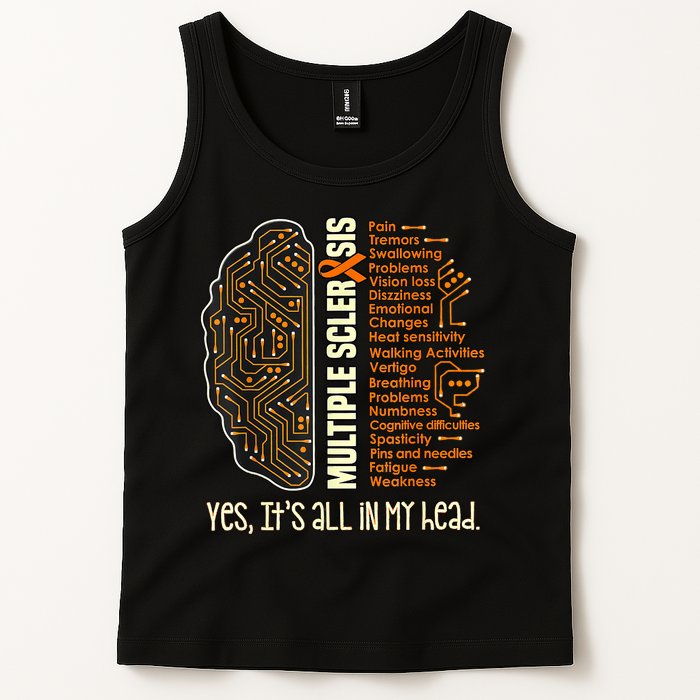 Yes It's All In My Head Multiple Sclerosis Ribbon Brain Tank Top