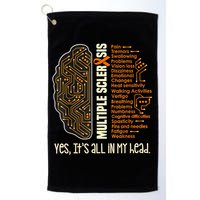 Yes It's All In My Head Multiple Sclerosis Ribbon Brain Golf Towel