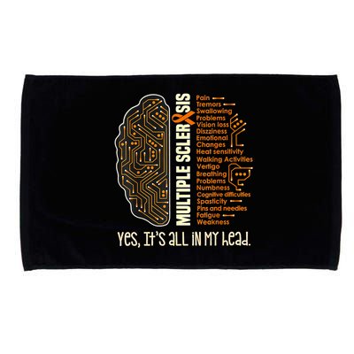 Yes It's All In My Head Multiple Sclerosis Ribbon Brain Microfiber Hand Towel