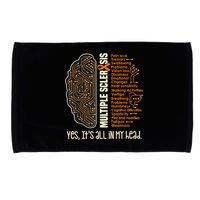 Yes It's All In My Head Multiple Sclerosis Ribbon Brain Microfiber Hand Towel