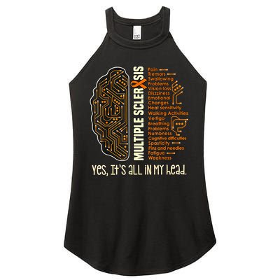 Yes It's All In My Head Multiple Sclerosis Ribbon Brain Women's Perfect Tri Rocker Tank