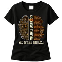 Yes It's All In My Head Multiple Sclerosis Ribbon Brain Womens T-Shirt