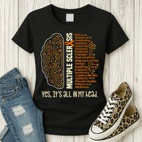 Yes It's All In My Head Multiple Sclerosis Ribbon Brain Womens T-Shirt
