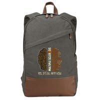 Yes It's All In My Head Multiple Sclerosis Ribbon Brain Cotton Canvas Backpack