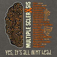 Yes It's All In My Head Multiple Sclerosis Ribbon Brain Cotton Canvas Backpack