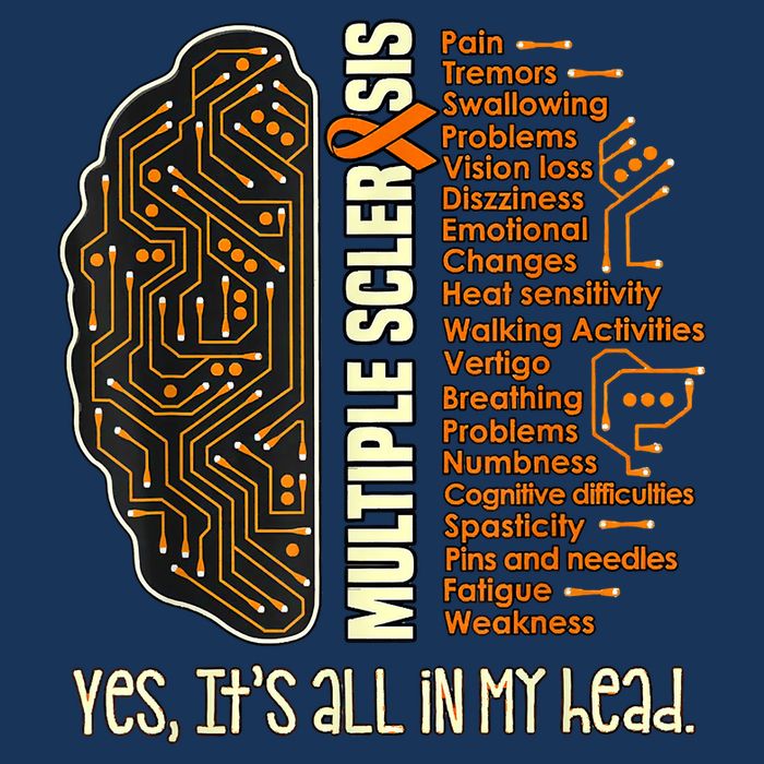 Yes It's All In My Head Multiple Sclerosis Ribbon Brain Infant Baby Jersey Bodysuit