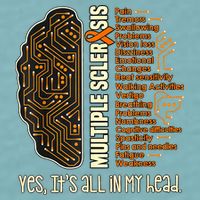 Yes It's All In My Head Multiple Sclerosis Ribbon Brain Sueded Cloud Jersey T-Shirt