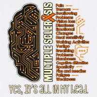 Yes It's All In My Head Multiple Sclerosis Ribbon Brain Garment-Dyed Sweatshirt
