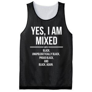 Yes I Am Mixed With Black Proud Black History Month Mesh Reversible Basketball Jersey Tank