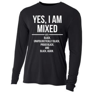 Yes I Am Mixed With Black Proud Black History Month Cooling Performance Long Sleeve Crew