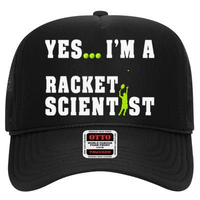 Yes I'm A Rocket Scientist Funny Player Racquetball High Crown Mesh Back Trucker Hat