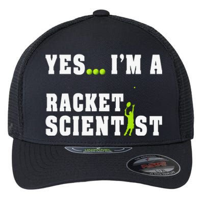 Yes I'm A Rocket Scientist Funny Player Racquetball Flexfit Unipanel Trucker Cap