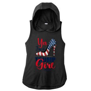 Yes IM A Trump Stilettos High Heel Us Flag Trump 2024 Gift Ladies PosiCharge Tri-Blend Wicking Draft Hoodie Tank