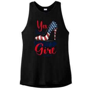 Yes IM A Trump Stilettos High Heel Us Flag Trump 2024 Gift Ladies PosiCharge Tri-Blend Wicking Tank