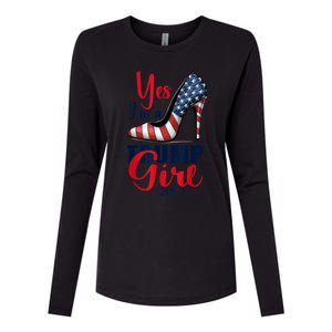 Yes IM A Trump Stilettos High Heel Us Flag Trump 2024 Gift Womens Cotton Relaxed Long Sleeve T-Shirt