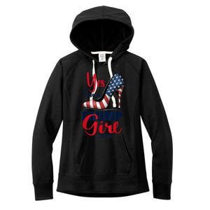 Yes IM A Trump Stilettos High Heel Us Flag Trump 2024 Gift Women's Fleece Hoodie