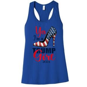 Yes IM A Trump Stilettos High Heel Us Flag Trump 2024 Gift Women's Racerback Tank