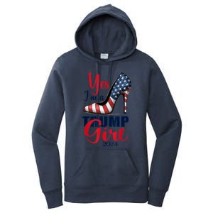 Yes IM A Trump Stilettos High Heel Us Flag Trump 2024 Gift Women's Pullover Hoodie