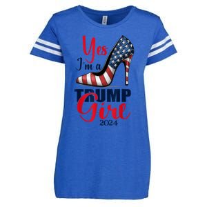 Yes IM A Trump Stilettos High Heel Us Flag Trump 2024 Gift Enza Ladies Jersey Football T-Shirt