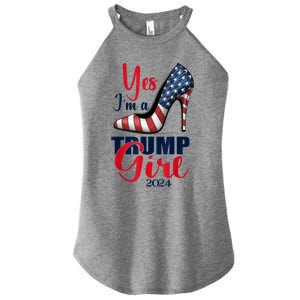 Yes IM A Trump Stilettos High Heel Us Flag Trump 2024 Gift Women's Perfect Tri Rocker Tank