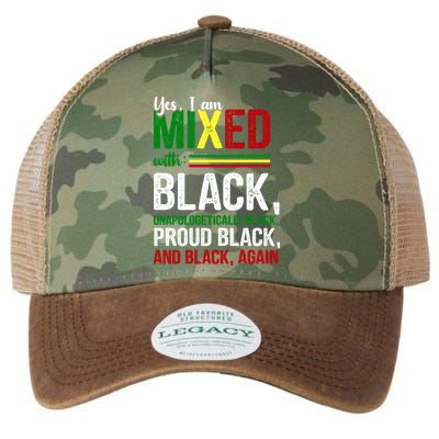 Yes I Am Mixed With Black Proud Black History Month Legacy Tie Dye Trucker Hat