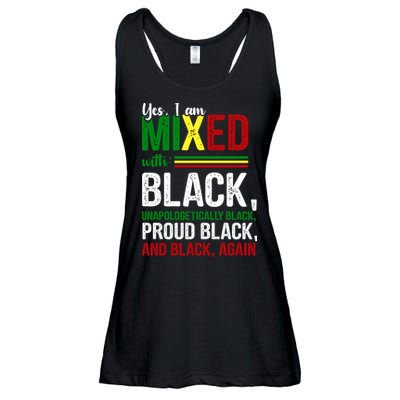 Yes I Am Mixed With Black Proud Black History Month Ladies Essential Flowy Tank