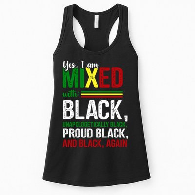 Yes I Am Mixed With Black Proud Black History Month Womens Tank Top