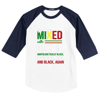 Yes I Am Mixed With Black Proud Black History Month Baseball Sleeve Shirt