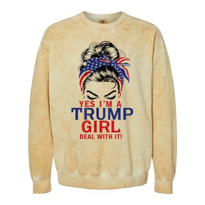 Yes I’M A Trump Deal With It Premium Colorblast Crewneck Sweatshirt