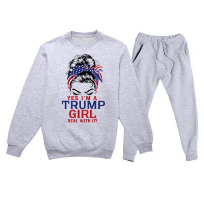 Yes I’M A Trump Deal With It Premium Premium Crewneck Sweatsuit Set