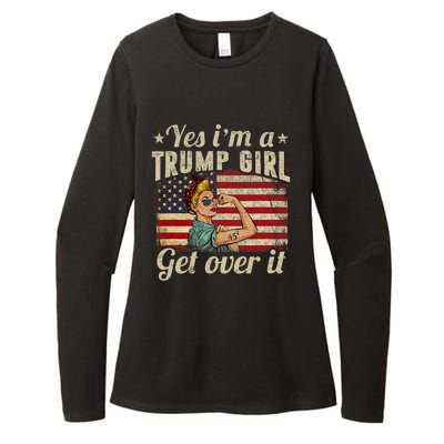 Yes IM A Trump Girl Get Over It Us Flag Womens CVC Long Sleeve Shirt