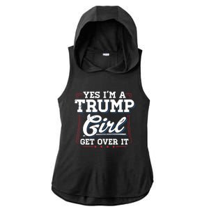 Yes IM A Trump Gift Ladies PosiCharge Tri-Blend Wicking Draft Hoodie Tank