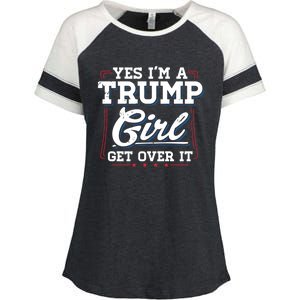 Yes IM A Trump Gift Enza Ladies Jersey Colorblock Tee