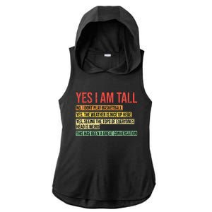 Yes I Am Tall Ladies PosiCharge Tri-Blend Wicking Draft Hoodie Tank