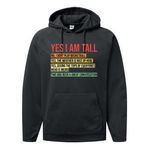 Yes I Am Tall Performance Fleece Hoodie